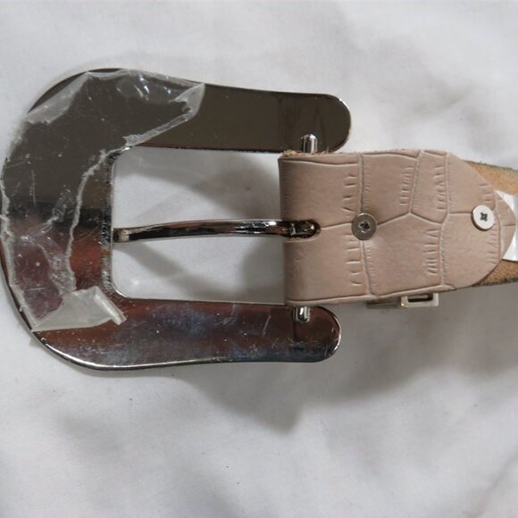 BHW NWOT Women\'s Natural Genuine Leather Western Exotic Rhinestone Belt XLarge